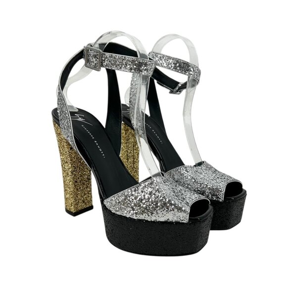 NWOB Giuseppe Zanotti Betty Glitter Embellished Platform Heels - Picture 2 of 11